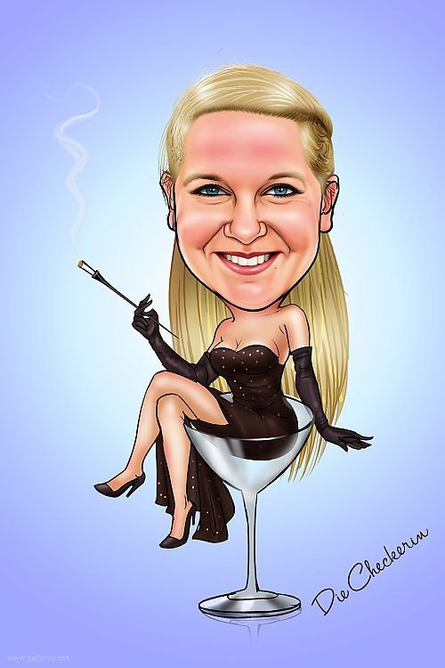 Karikatur vom Foto
