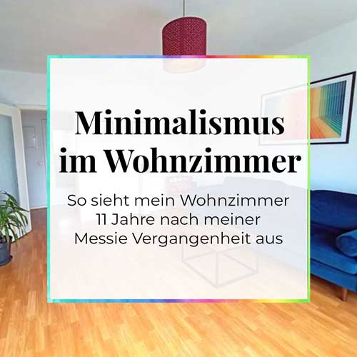 Minimalismus im Wohnzimmer Wandgestaltung Messie Vergangenheit ADHS im Erwachsenenalter Petrolfarben alternativer Lifestyle Blog