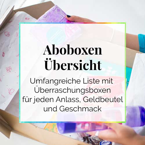 Titelbild für die umfangreiche Aboboxen Übersicht und Überraschungsboxen Liste auf DieCheckerin.de