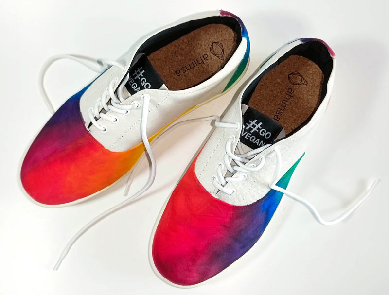 vegane Sneaker Regenbogen Anifree Shoes Ahimsa