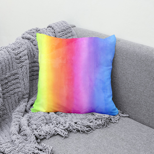 Regenbogenkissen selber machen Stoff bedrucken